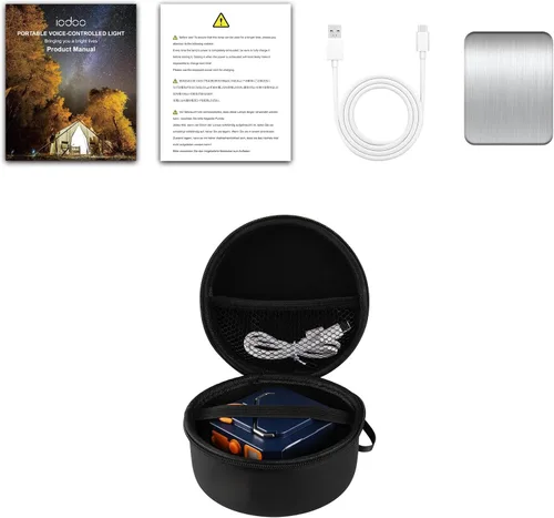 Vista 8 de Luz de campamento recargable de 10000 mAh con control de voz - 4000LM 3000K/4500K/6500K Linterna LED portátil, IPX4 impermeable para camping, 30W pro
