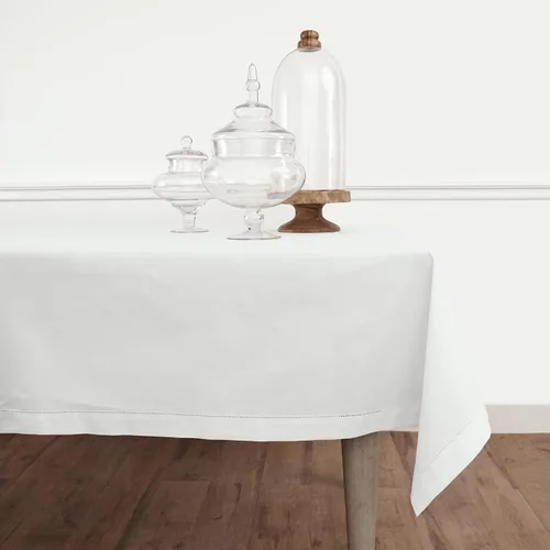 Vista 44 de Solino Home Mantel de lino de algodón, dobladillo blanco, 52 x 52 pulgadas