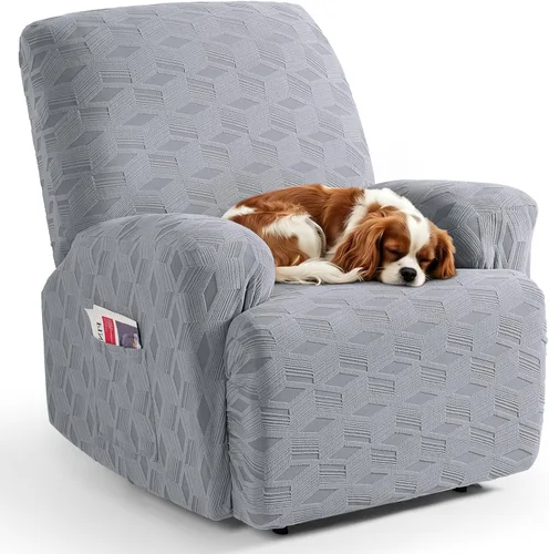 Vista 25 de TAOCOCO Funda para Reclinable de 3 Piezas, Fundas para Silla Reclinable, Funda Elástica de Jacquard para Silla Reclinable, Protector de Muebles