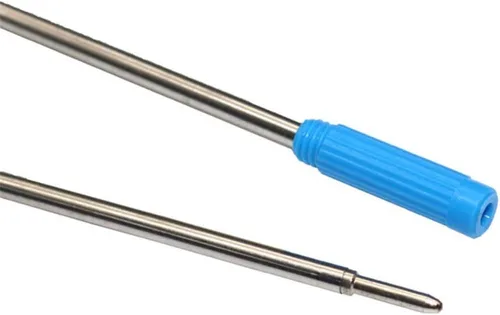 Vista 8 de 5 recambios de bolígrafo reemplazables, 4.5 pulgadas (4.6 in) y punta media de 0.039 in/0.028 in, recambio de bolígrafo azul/negro/rojo