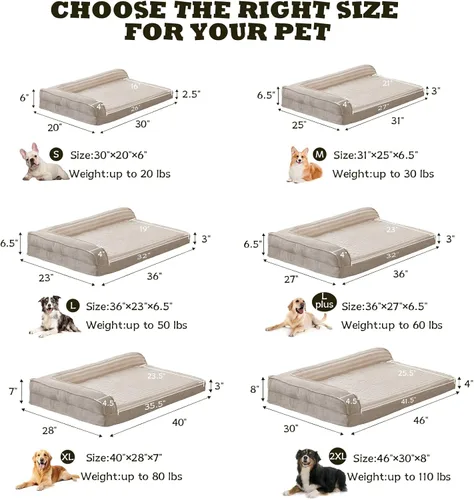 Vista 5 de WINDRACING Camas ortopédicas para perros pequeños, sofá cama impermeable de espuma de huevo para perros con lados de refuerzo en L, cama lavable