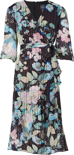 Vista 6 de Adrianna Papell Vestido cruzado de gasa para mujer
