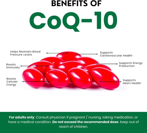 Vista 4 de Zaytun Halal CoQ10 altamente absorbente, uno por día, apoya la salud cardíaca y la producción de energía, 60 mini cápsulas blandas, fabricadas