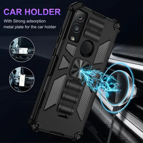Vista 4 de Funda para AT&T Motivate Max/Cricket Ovation 3 con protector de pantalla de vidrio templado, protección de cuerpo completo [grado militar] funda