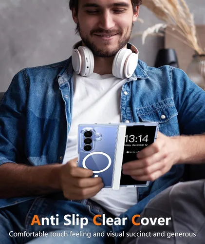 Vista 7 de FNTCASE Funda magnética para Samsung Galaxy Z Fold 7 con protección de bisagra Protector de pantalla, anti amarillento, cubierta de célula
