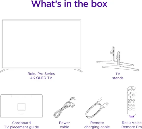 Vista 11 de Roku Smart TV – 55 pulgadas Pro Series 4K QLED RokuTV con retroiluminación Roku Voice Remote Pro, Dolby Vision IQ, frecuencia de actualización