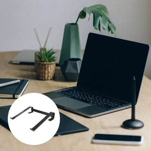 Vista 4 de Portable Folding Laptop Stand, Black Aluminium Alloy Holder for Desk
