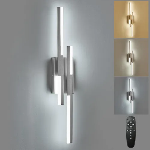 Vista 16 de Benkut - Aplique de pared LED moderno negro remoto para baño