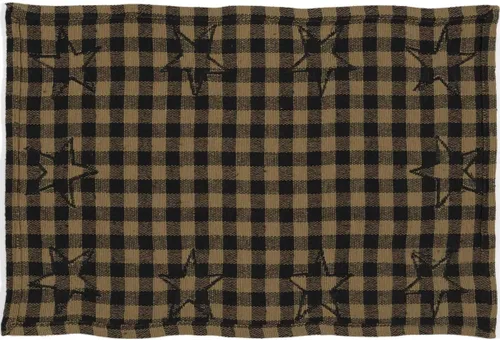 Vista 5 de VHC Brands, Black Star - Juego de 6 manteles individuales de algodón, 12x18, color negro