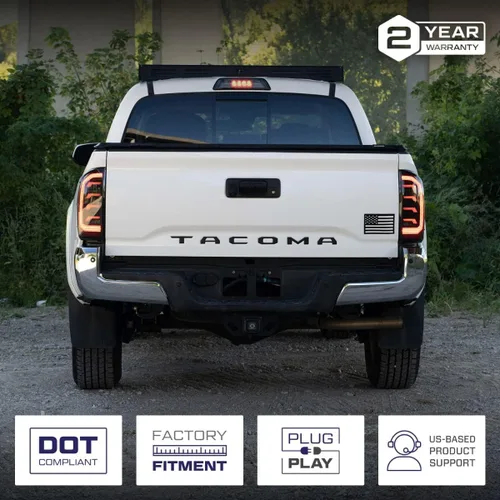 Vista 4 de Form Lighting Luces traseras LED secuenciales compatibles con Toyota, Tacoma 2016-2023, rojo (par)