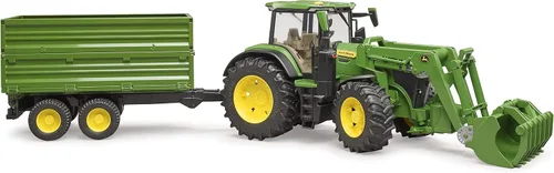 Vista 2 de Bruder 09828 John Deere 7R 350 con cargador frontal y remolque