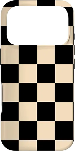 Vista 30 de Funda neutra clásica minimalista con patrón beige a cuadros para iPhone 17
