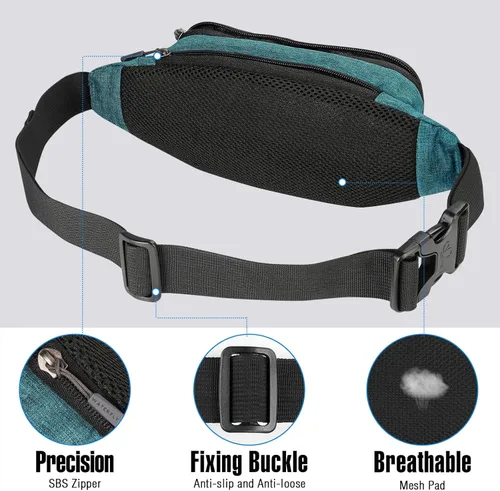 Vista 4 de WATERFLY Riñonera de Cintura: Bolso Pequeño de Cadera, Riñonera, Bolso de Fanny, Paquete de Fanny, Riñonera, Bolso de Cintura, Riñonera, Bolso