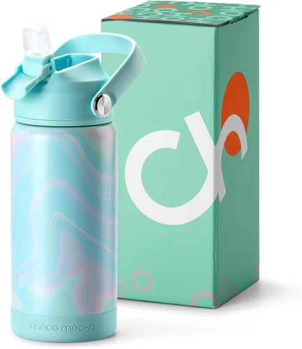 Vista 39 de Botella de Agua Choco Mocha para Niños para la Escuela, Botella de Agua Aislada para Niños de Acero Inoxidable para Niños, 14 Oz Camión Monstruo