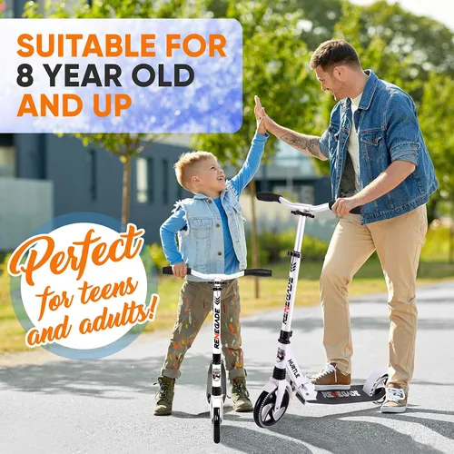 Vista 7 de Hurtle Patinete compacto para adolescentes, monopatín plegable con altura ajustable, cubierta antideslizante de aleación, ruedas de 8 pulgadas