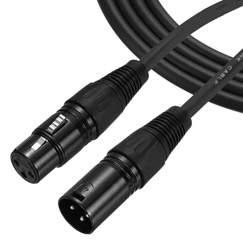 Vista 7 de MECCANIXITY Cable de micrófono XLR macho a hembra de 1 pie y 3 pines, adaptador XLR macho a hembra, cable de micrófono para estudio de escenario, 2