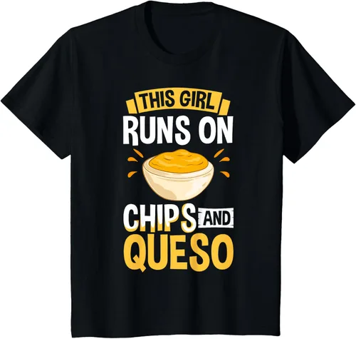 Vista 25 de Queso Dip Camiseta Chile con Queso Salsa Mexican Chips Chile con Queso, Negro, S