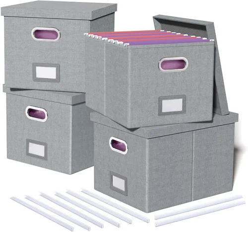 Vista 41 de Oterri Organizador de Archivos, Caja de Archivos, Gabinete de Archivos para Almacenamiento de Carpetas de Archivos Tamaño Carta, Organizador