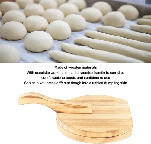 Vista 5 de Herramienta de prensado de masa, herramienta de prensa de tortilla de maíz de madera, molde para hacer albóndigas con mango antideslizante