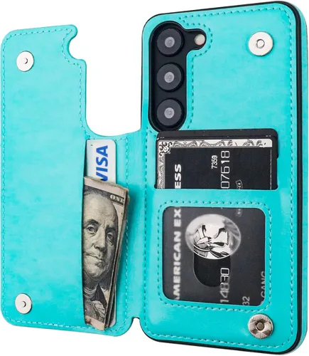 Vista 65 de ONETOP - Funda tipo cartera para Samsung Galaxy S22 con tarjetero, color negro Kickstand,ID/Cash Holder,Case Wallet with Card Slots,Double