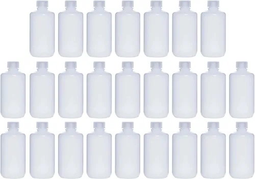 Vista 10 de Botellas de reactivo de HDPE de boca estrecha de 2.0 fl oz, 2 onzas, con tapas de polipropileno, paquete de 20