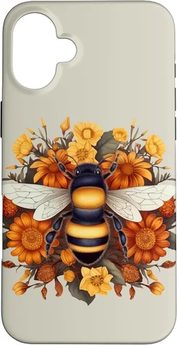 Vista 22 de iPhone 16 Boho Flower Bee Honey Beekeeper Daisy Sunflower Bee Case