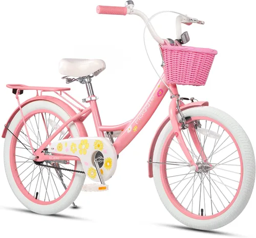 Vista 21 de Glerc Maggie Girls Bike, 12-20 Inch Kids Bike for 2-13 Years Old Children, Princess Style Kids Bicycle with Doll-Seat & Basket & Training Wheels