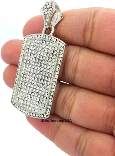 Vista 3 de Cadena con colgante de cadena para hombre, plata o oro