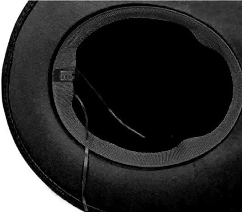 Vista 3 de Sombrero clásico unisex de mezcla de lana, sombrero de ala plana para iglesia, sombrero clásico de pastel de cerdo, perfecto para bodas, fiestas
