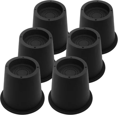 Vista 13 de 4 juegos de elevadores de muebles - elevadores de cama negros de 1", 2" o 3" pulgadas, elevadores redondos apilables resistentes para mesa, sofá