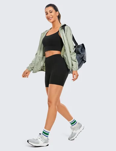 Vista 3 de CRZ YOGA Butterluxe - Pantalones cortos de ciclismo para mujer con bolsillos de 3, 5 y 8 pulgadas, cintura alta, para voleibol, entrenamiento