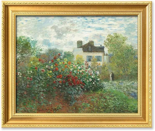 Vista 159 de IPIC - Reproducción artística de los lirios de agua de Claude Monet 1906, impresiones giclée coinciden con el marco dorado clásico, arte de pared