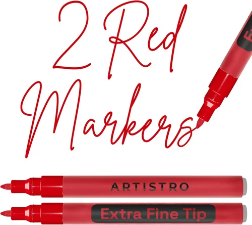 Vista 7 de Artistro 2 marcadores de pintura acrílica negros - 3mm marcadores de punta media - Perfectos para manualidades, proyectos de arte y más