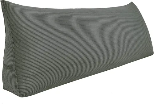 Vista 9 de WOWMAX Almohada de cuña para cabecero de cama de día, con funda extraíble, sin botones, tamaño matrimonial