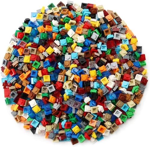 Vista 4 de Basic 1000 Piezas Placa 1x1 Ladrillos Creativos 20 Colores Piezas Conjunto de Bloques de Construcción y Juego Juguete Compatible con 3024 Accesorios