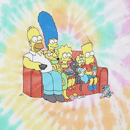 Vista 3 de The Simpsons Camiseta clásica Bart Simpson Homer Bart Lisa Tee Tie Dye