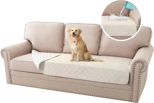 Vista 19 de H.VERSAILTEX Fundas de sofá de 2 plazas para perros, 100 % impermeables, con correas elásticas para mascotas y gatos (sofá biplaza, marrón)