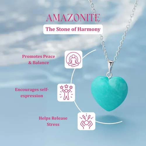 Vista 3 de Gempires Love - Collar con colgante de cristal de corazón para mujer, chapado en plata, cadena ajustable de 18 + 2 pulgadas