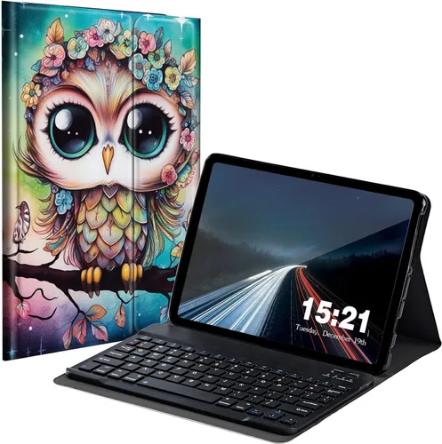 Vista 26 de Funda de teclado para Samsung Galaxy Tab S6 Lite 2022/2020, Galaxy Tab S6 Lite SM-P610/P613/P615/P619 con teclado Bluetooth inalámbrico desmontable