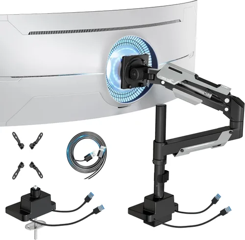 Vista 9 de ARES WING Brazo de monitor ultraancho para pantalla de 24 a 57 pulgadas