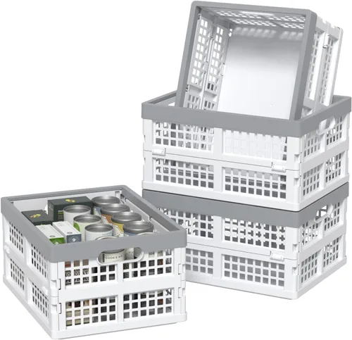 Vista 4 de 4 paquetes de cajas plegables para leche de 15 litros, contenedor de almacenamiento Foldable Space-Saving Design, Plastic Stackable Utility