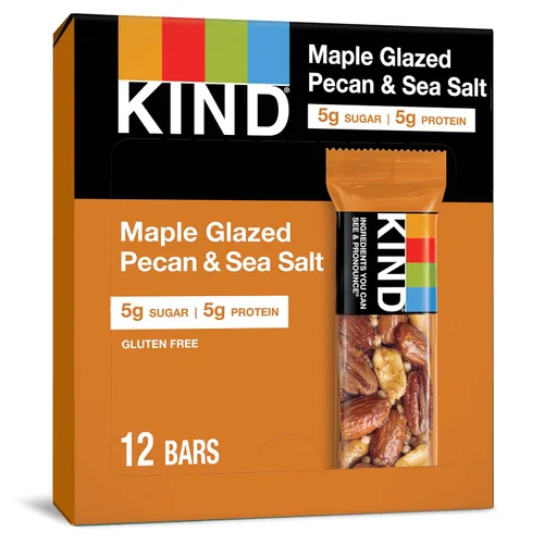Vista 2 de KIND Barras de nueces, almendras, caramelo y sal marina, aperitivos saludables, sin gluten, bajas en azúcar, 0.21 onzas de proteína, 12