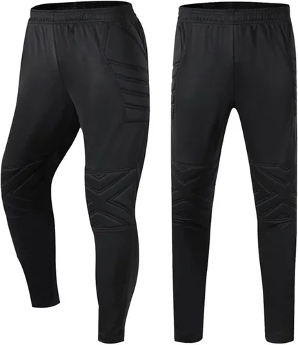 Vista 2 de Yeahdor Pantalones cortos de compresión acolchados para jóvenes, pantalones cortos de portero de fútbol, pantalones cortos de portero de fútbol