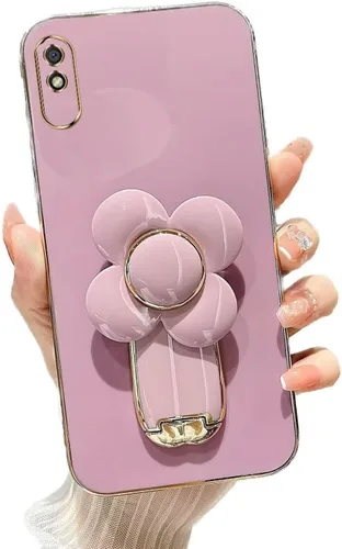 Vista 57 de Miagon - Funda con soporte para Xiaomi Redmi A1, galvanizado suave TPU protector delgado a prueba de golpes con molinete giratorio soporte de flores