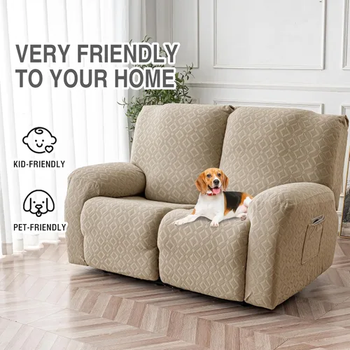 Vista 178 de Gennia Funda Impermeable para Silla Reclinable, Fundas Elásticas para Sofá Reclinable con Bolsillos, Fundas Lavables para Silla Reclinable Lazy Boy