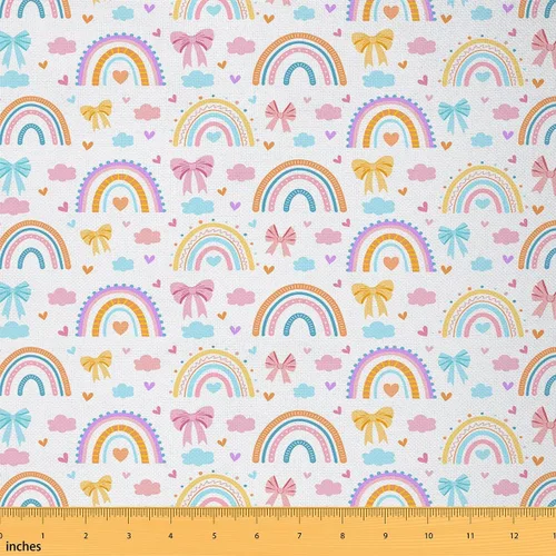 Vista 26 de Tela con Patrón de Ajolote Rosa por Yarda Estilo de Dibujos Animados Encantadora Tela de Vida Silvestre para Niños Adolescentes Flores Hojas Lindo