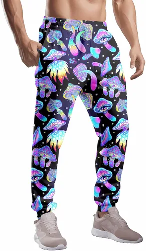 Vista 2 de VVGETE Disfraces de los años 80 para hombre, pantalones deportivos, pantalones casuales para correr con cordón, traje de los años 90 para hombre