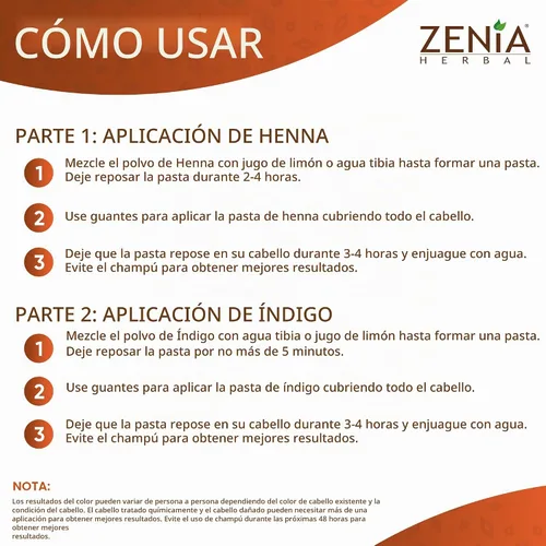 Vista 7 de Zenia Indigo Powder y 3.53 oz de henna paquete combinado de tinte para el cabello