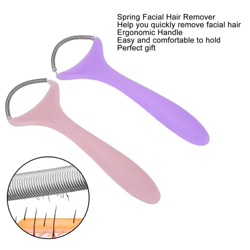 Vista 6 de 2 unidades de removedor de pelo de primavera, depilación portátil, rodillo de roscado, depiladora manual, afeitadora facial para mujeres, barbilla