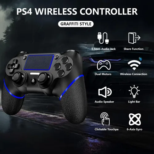 Vista 2 de Upgraded Wireless Controller for Ps4 Gamepad Compatible with Ps4/Pro/Slim/Windows PC,Joystick for PS4 with Touchpad/Stereo Headphone Jack/Six-axis